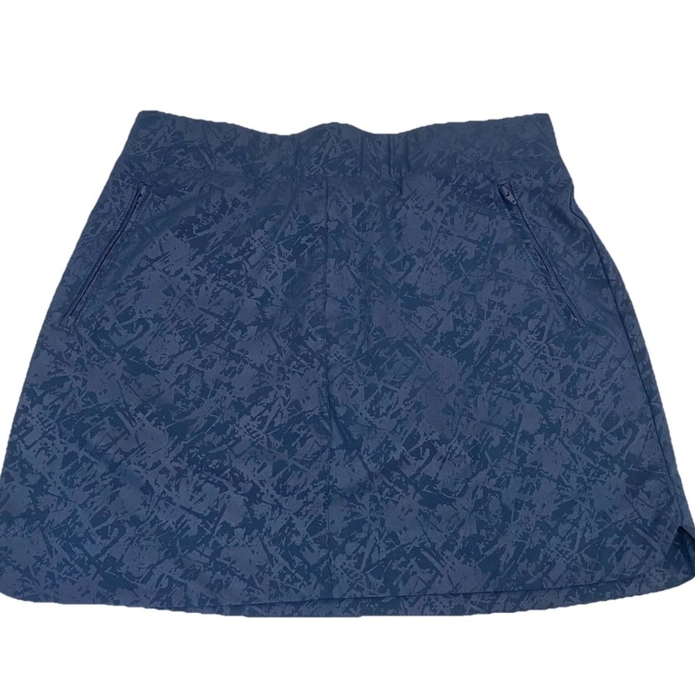 Orvis Rose Embossed Pull On Travel Skort Inner Short Navy Hiking Sz Med Pockets